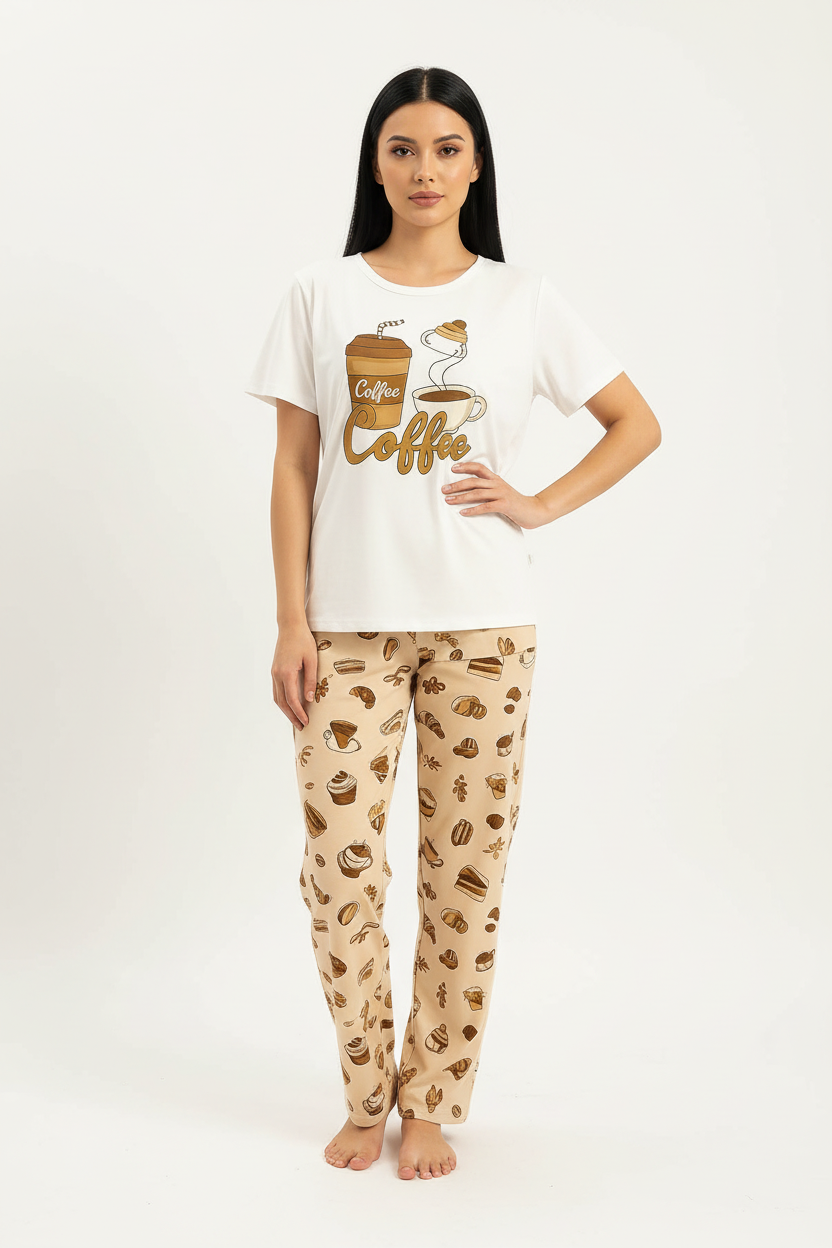 Morning Coffee T-Shirt With Pajama