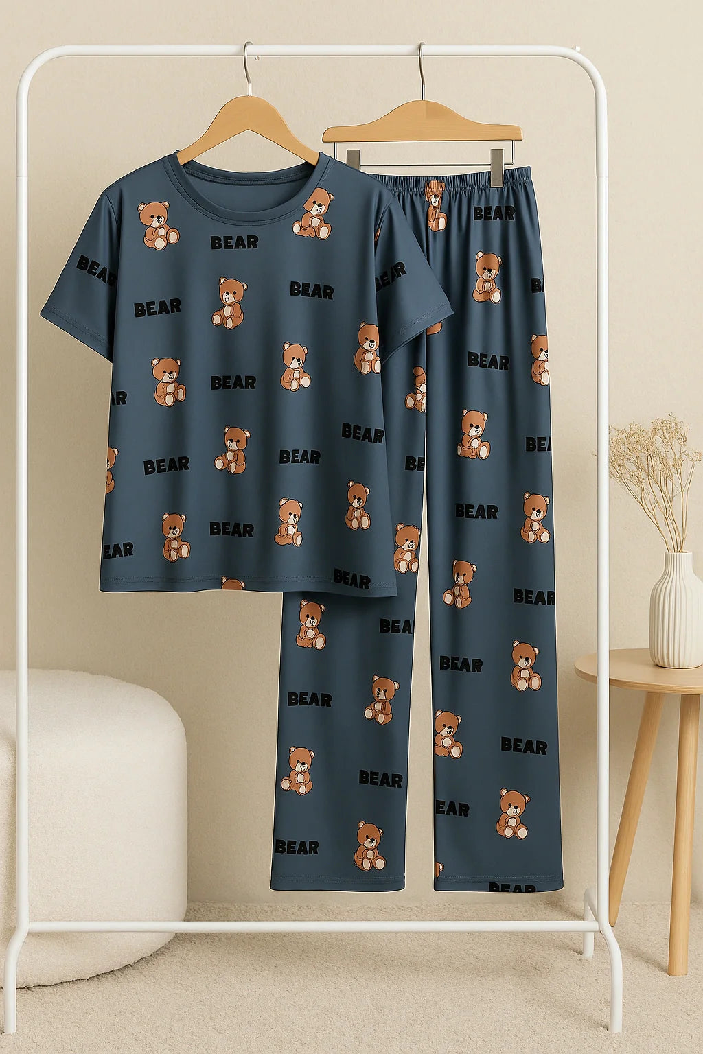 Gray Cozy Bear Hug T-Shirt With Pajama