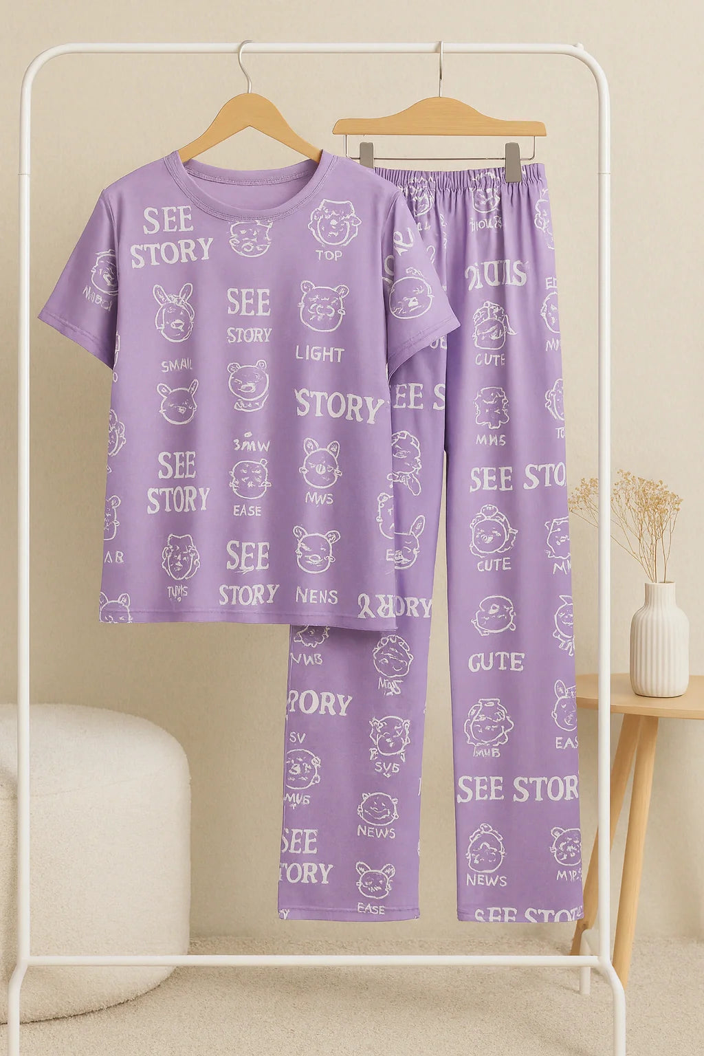 Purple Dream Story T-Shirt With Pajama