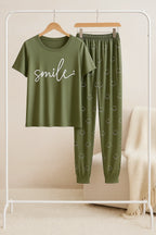 Happy Mood Green T-Shirt with Pajama