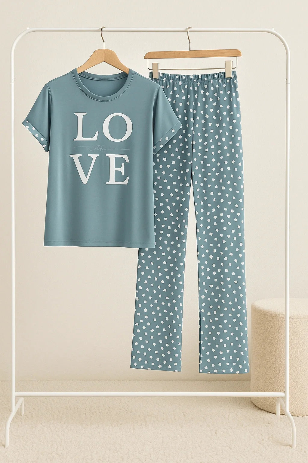 Love T- Soft Blue T-Shirt With Pajama