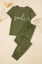 Happy Mood Green T-Shirt with Pajama