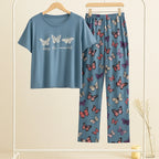 Multi Colours Butterfly T-Shirt With Pajama