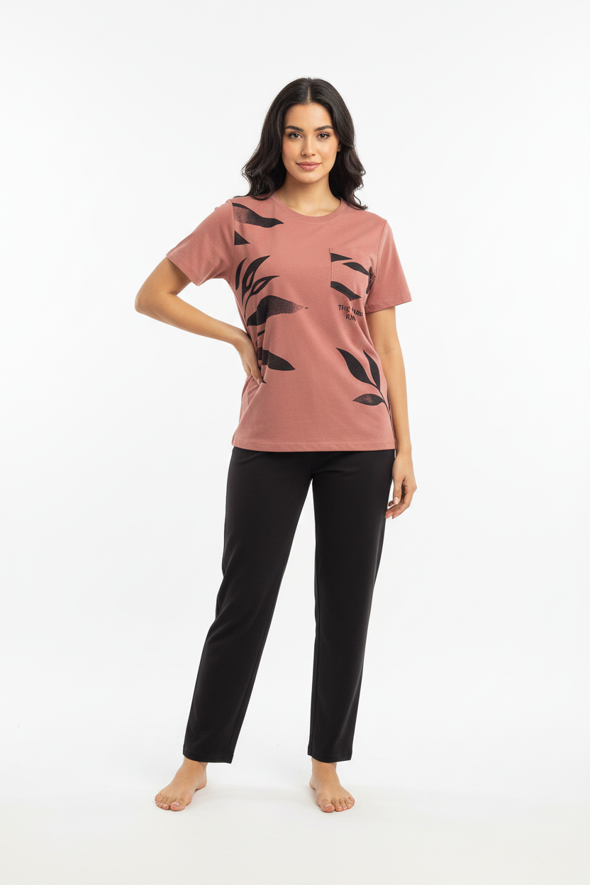 Pink Aura T-Shirt  With Pajama