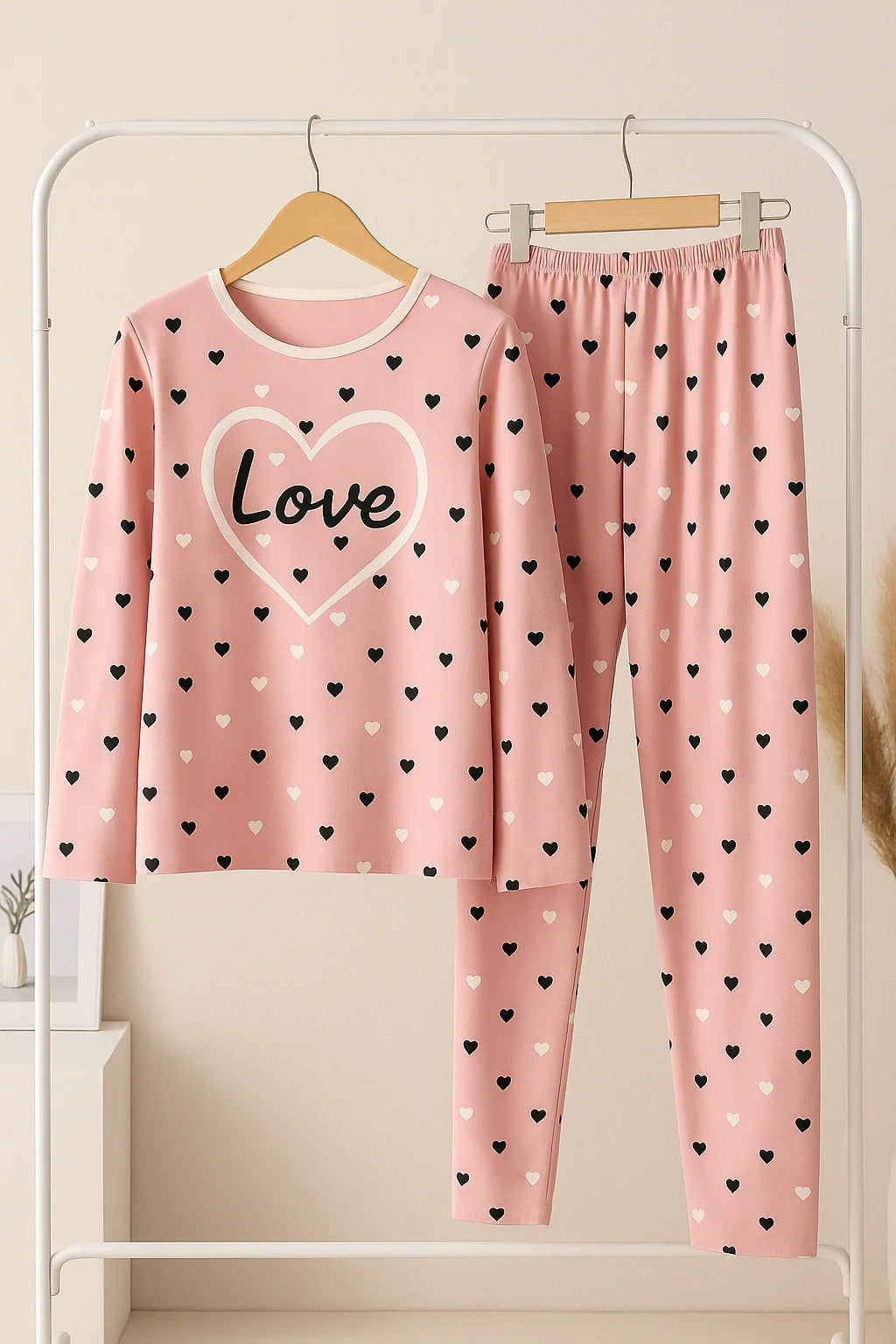 Pink Love T-shirt With Pajama