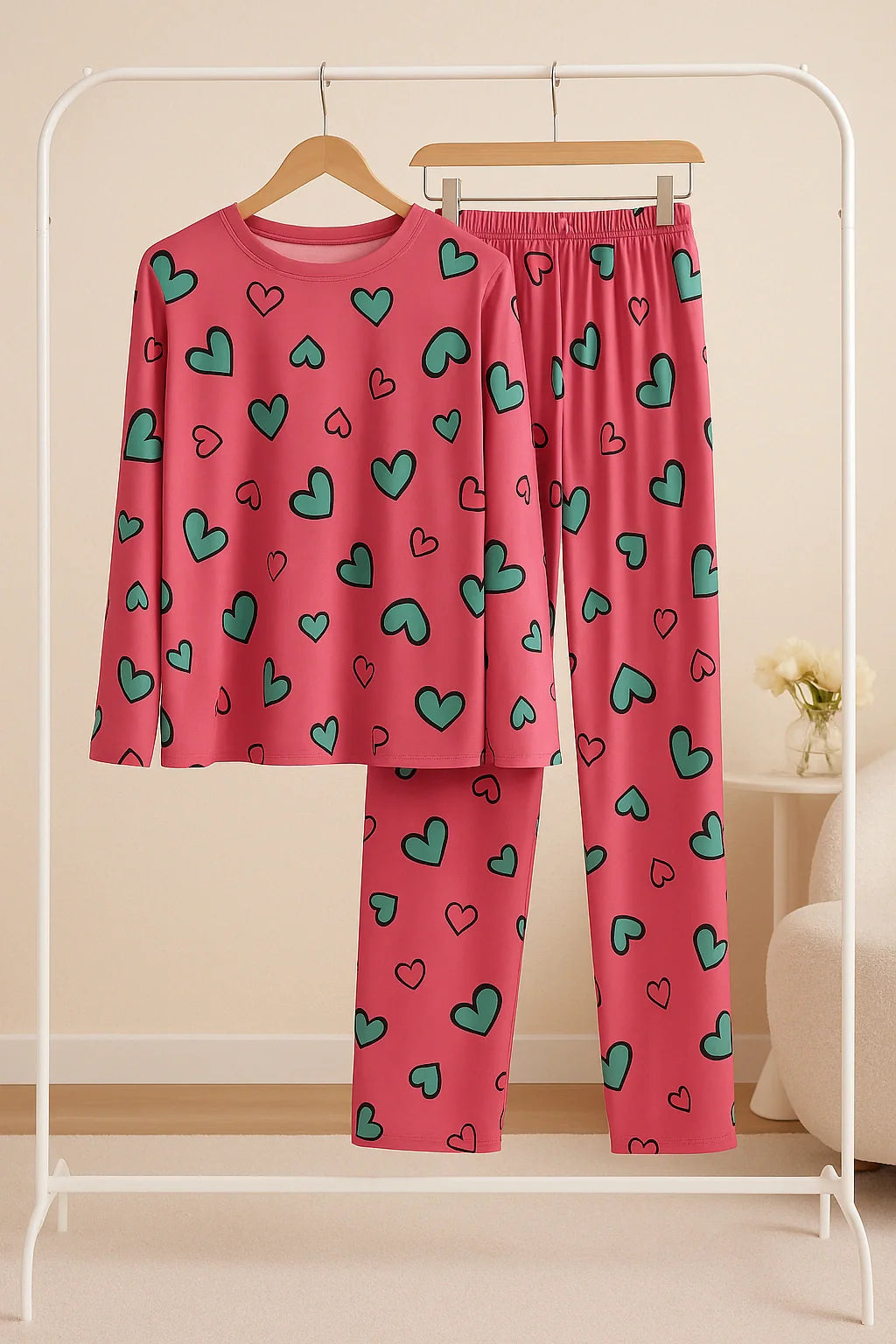 Pink Dreamy Hearts T-Shirt With Pajama