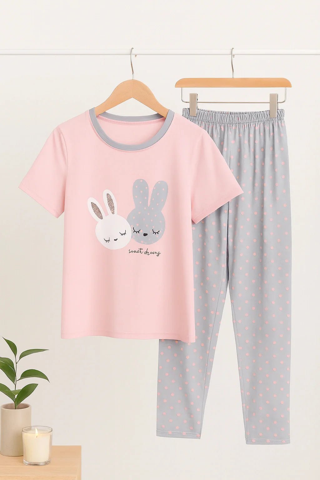 Pink Rabbit T-Shirt With Pajama