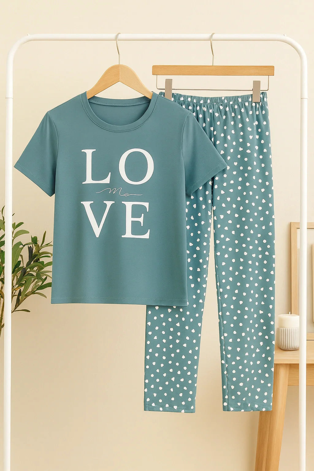 Love T- Soft Blue T-Shirt With Pajama