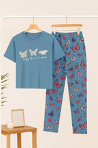 Multi Colours Butterfly T-Shirt With Pajama