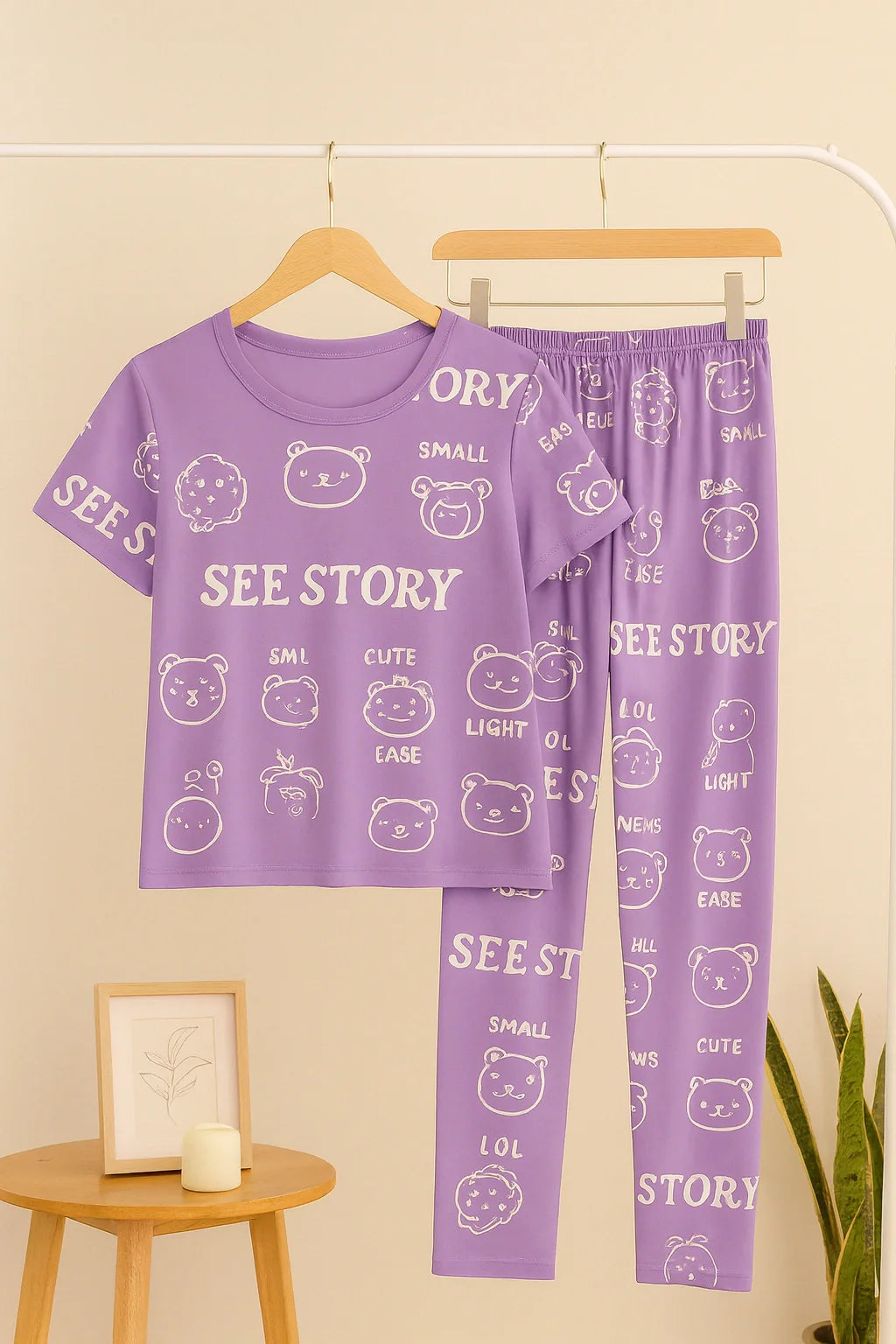 Purple Dream Story T-Shirt With Pajama