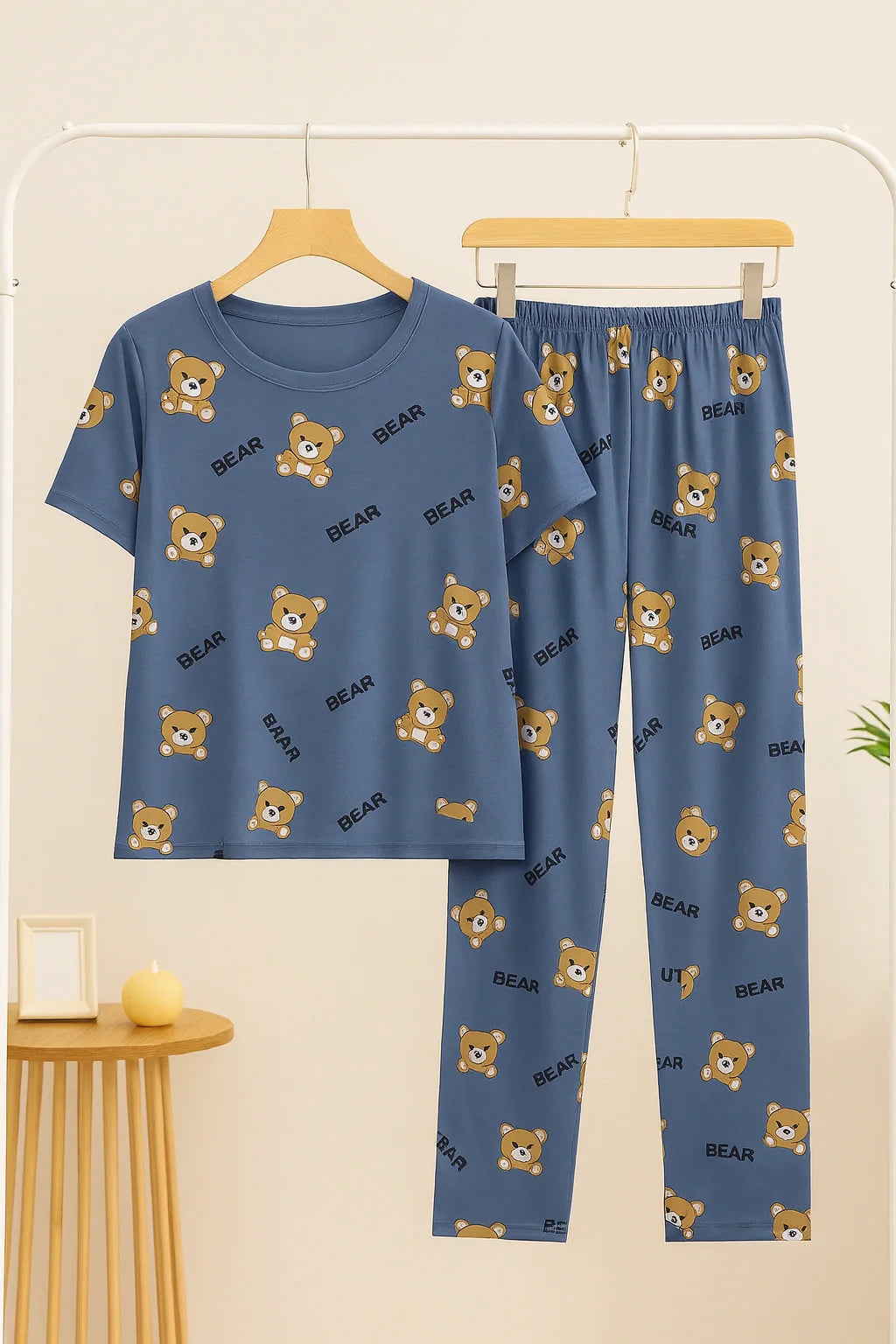 Gray Cozy Bear Hug T-Shirt With Pajama
