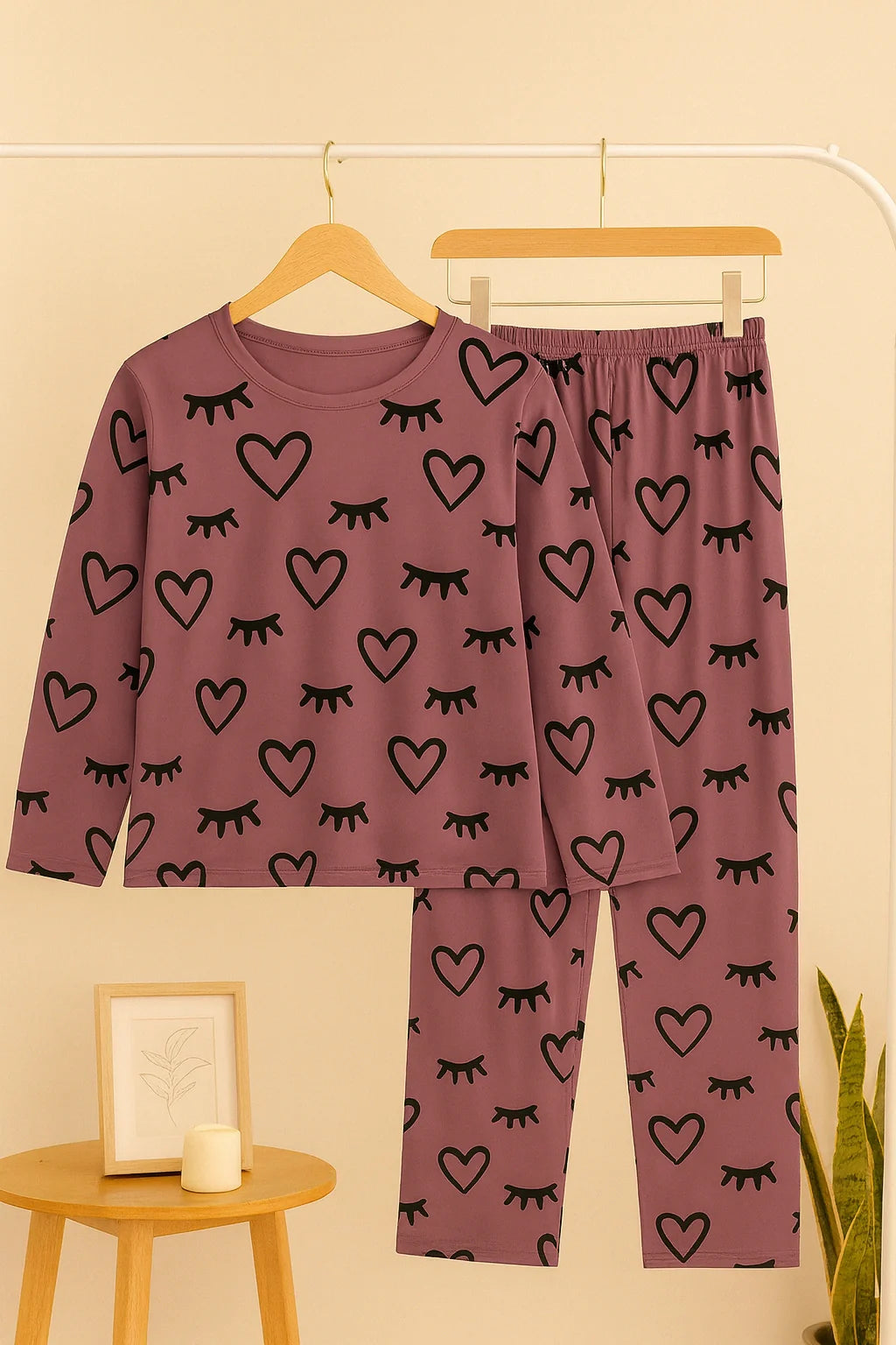 Purple Sleepy Love T-Shirt With Pajama