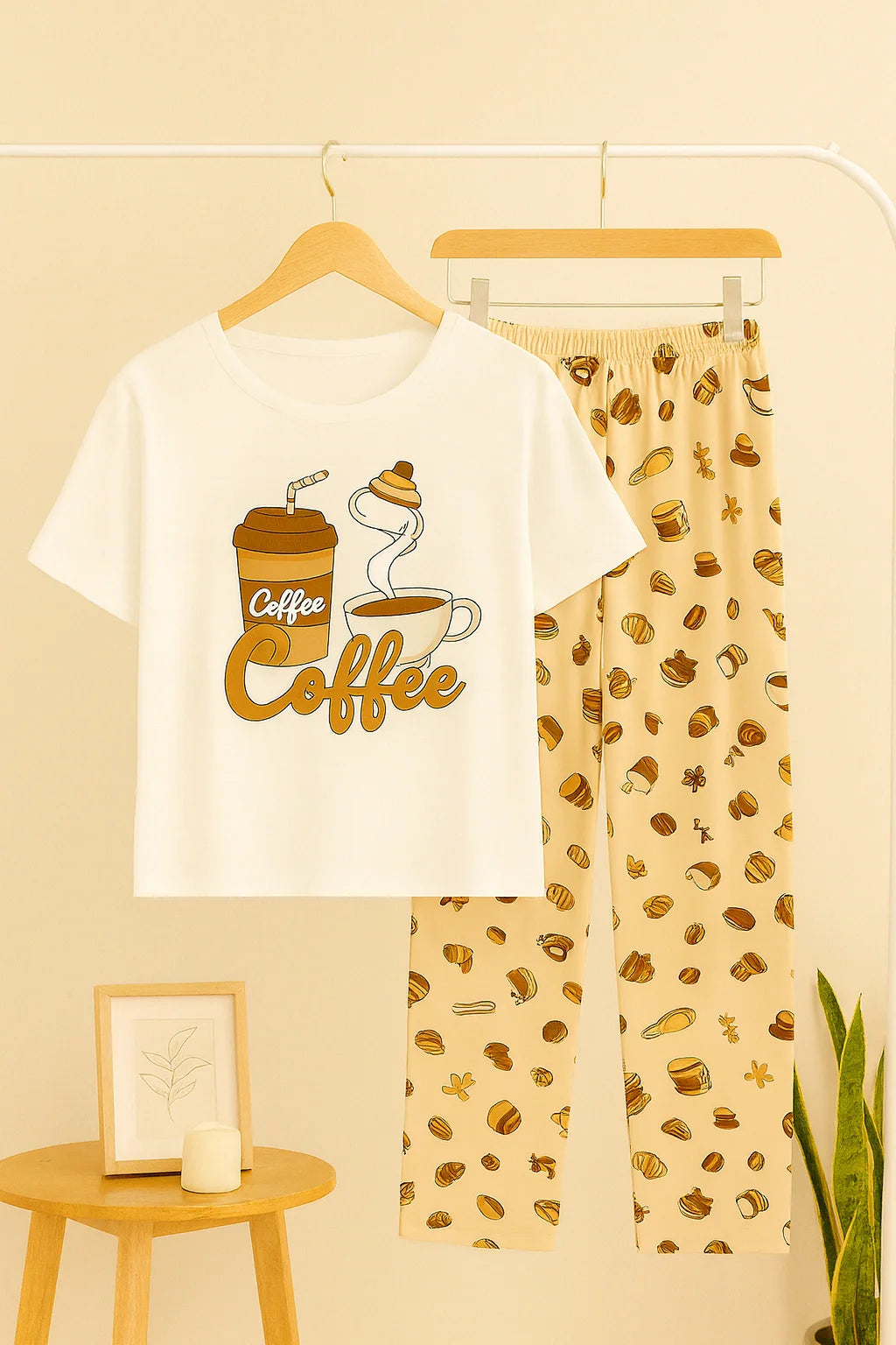 Morning Coffee T-Shirt With Pajama