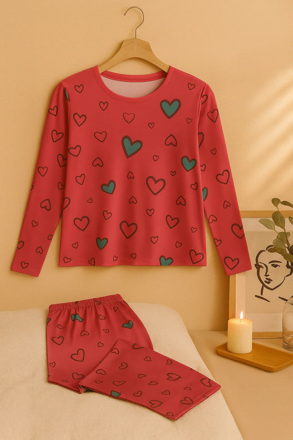 Pink Dreamy Hearts T-Shirt With Pajama