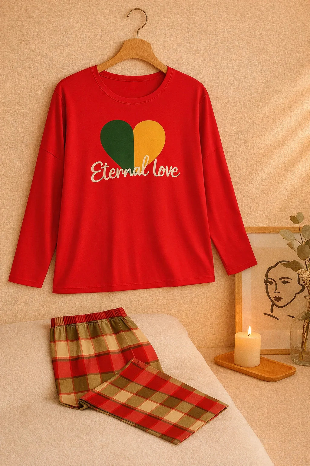 Red Eternal Love T-Shirt With Pajama
