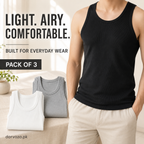 Pack of 3 Men’s Cotton Ribbed Sando Vests