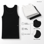 Pack of 3 Men’s Cotton Ribbed Sando Vests