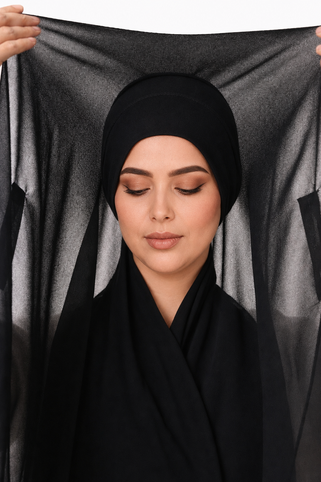 Black— Instant Chiffon Hijab with Built-in Magnets