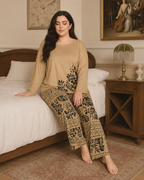 Skin Leaves Printed Night Suit