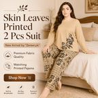 Skin Leaves Printed Night Suit