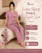 Love Sleep Printed Night Suit