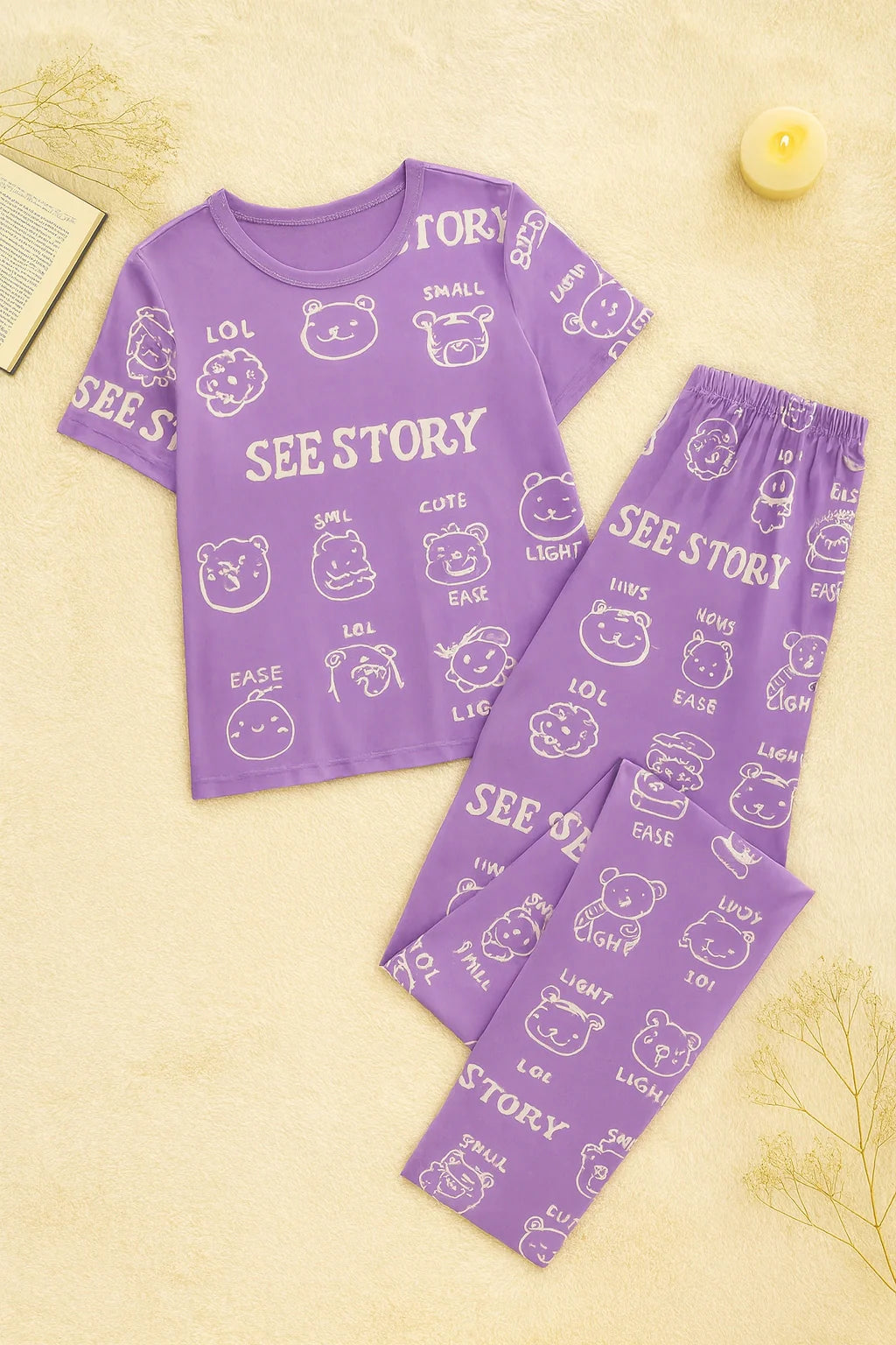 Purple Dream Story T-Shirt With Pajama