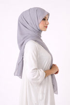 Light Grey Instant Chiffon Hijab with Built-in Magnets