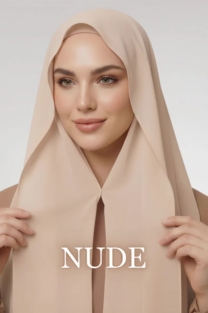 Nude  — Instant Chiffon Hijab with Built-in Magnets
