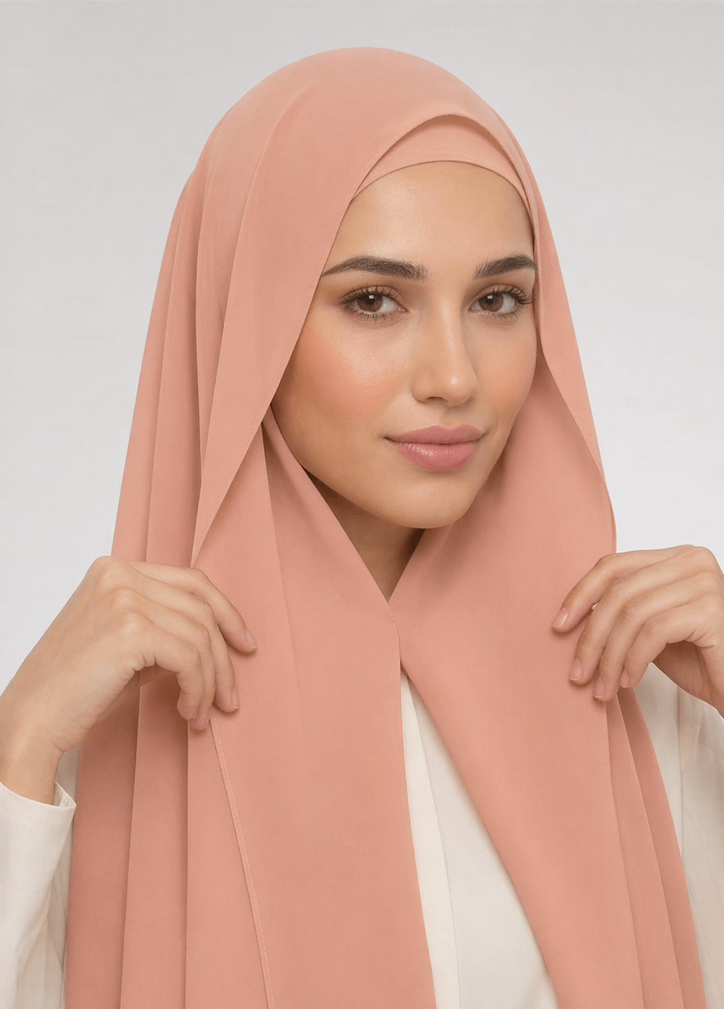 Nude Pink— Instant Chiffon Hijab with Built-in Magnets