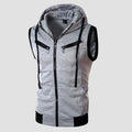 Sleeveless Zipper Hoodie in Gray in Just Rs 999