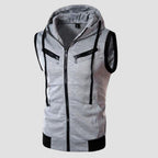 Sleeveless Zipper Hoodie in Gray in Just Rs 999