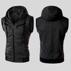 Sleeveless Zipper Hoodie in Charcoal in Just Rs 999