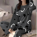 Charcoal Pattern Printed Night Suit