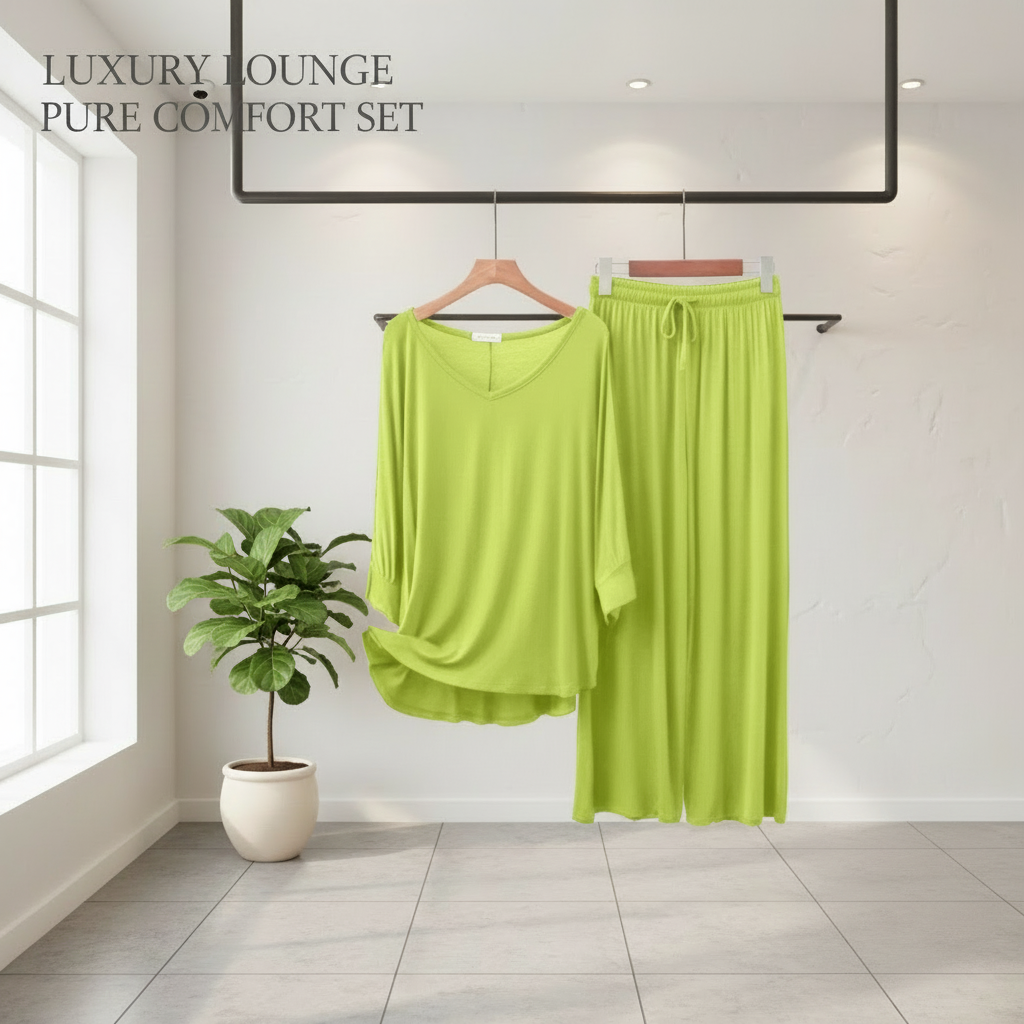 Lemon Green V-Neck Women's PJ Set