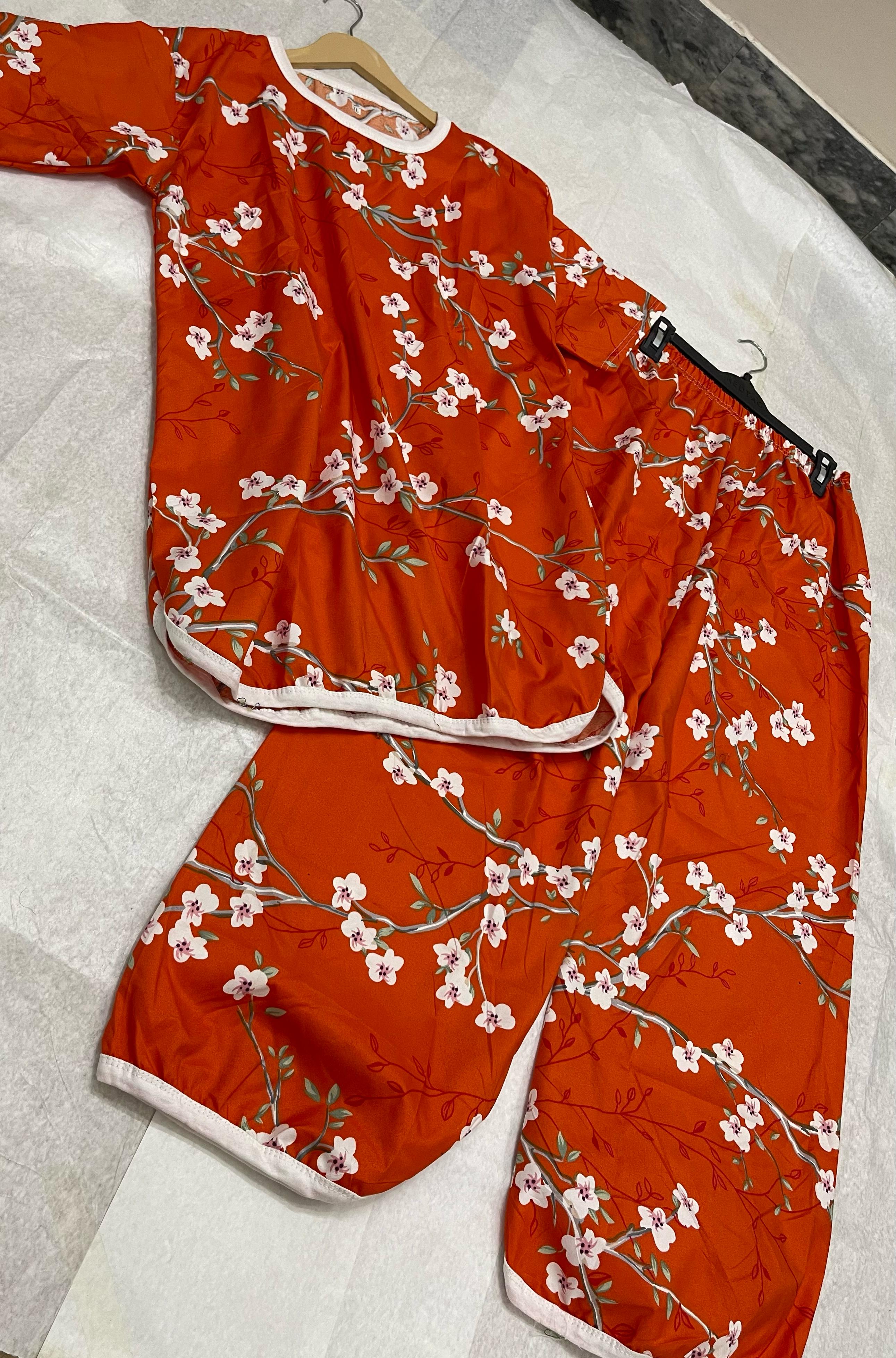 CHERRY BLOSSOM COMFORT PRINTED SHIRT AND TROUSER