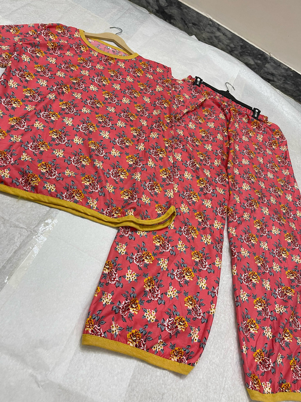 SUMMER BLUSH PRINTED SHIRT AND TROUSER