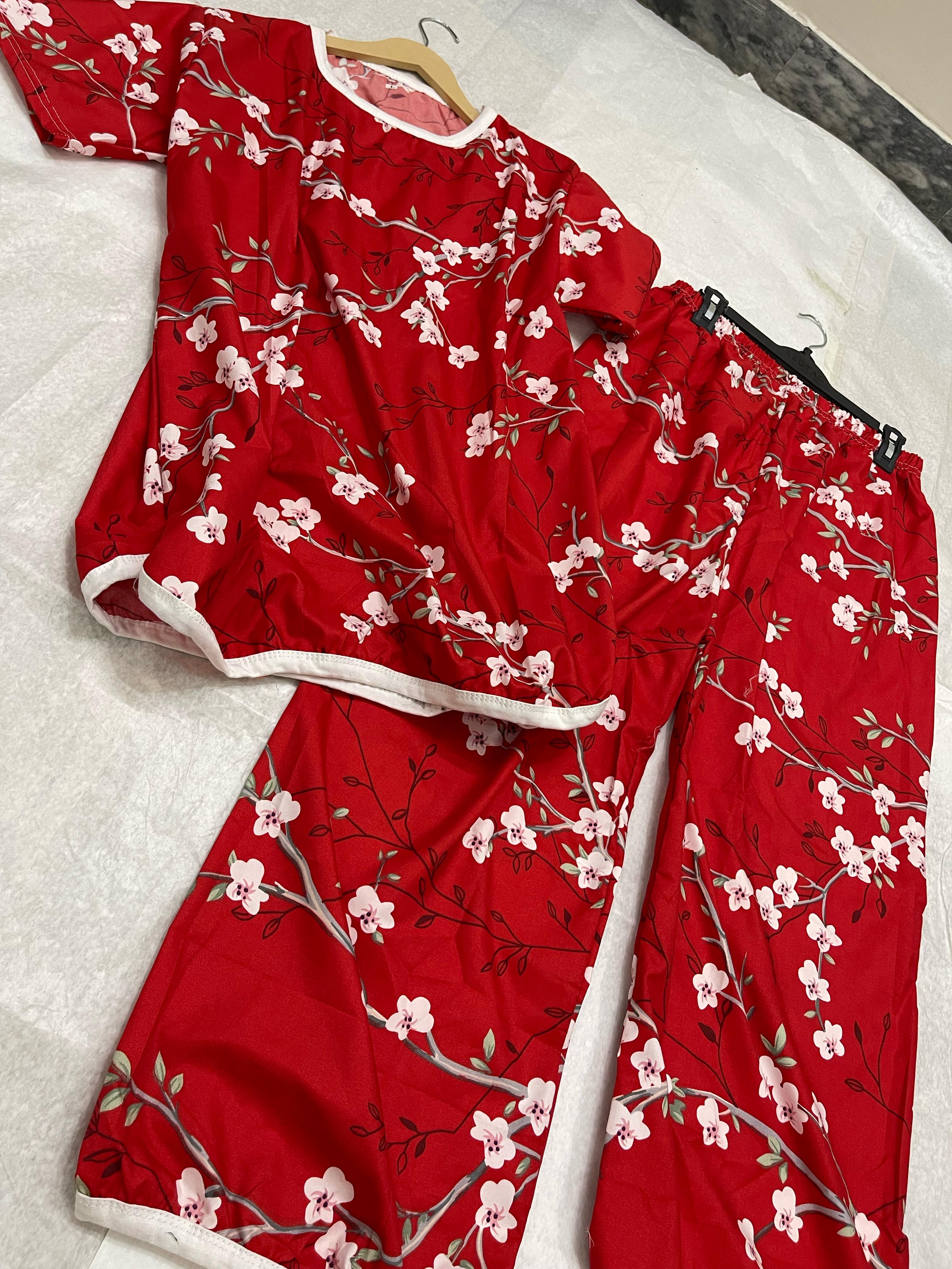 CHERRY BLOOM PRINTED SHIRT AND TROUSER