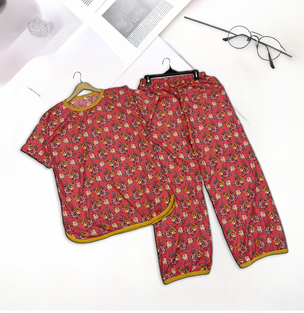 SUMMER BLUSH PRINTED SHIRT AND TROUSER