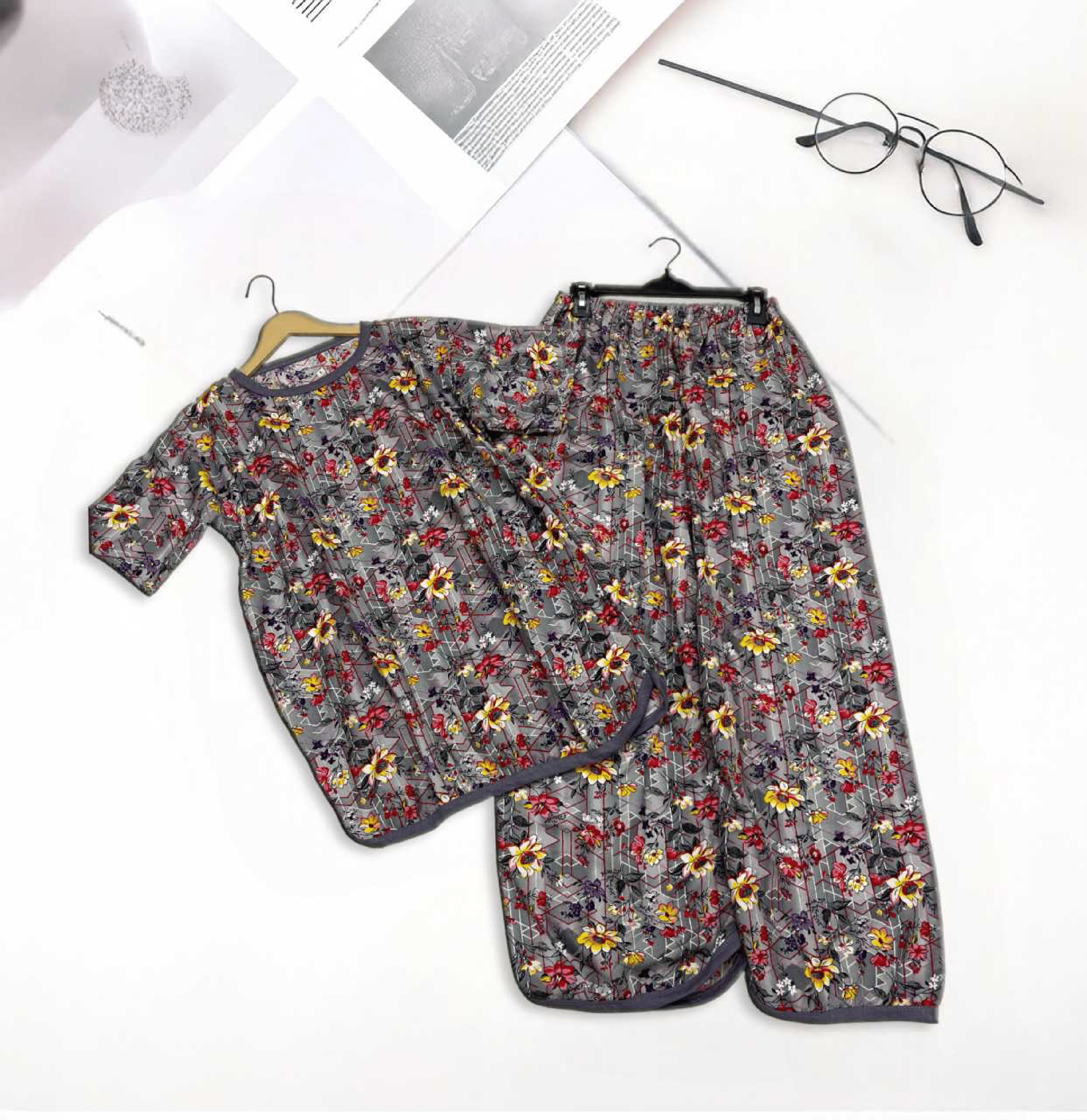 CHIC IN BLOOM PRINTED SHIRT AND TROUSER