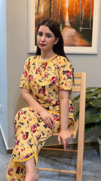 GOLDEN BLOOM PRINTED SHIRT AND TROUSER