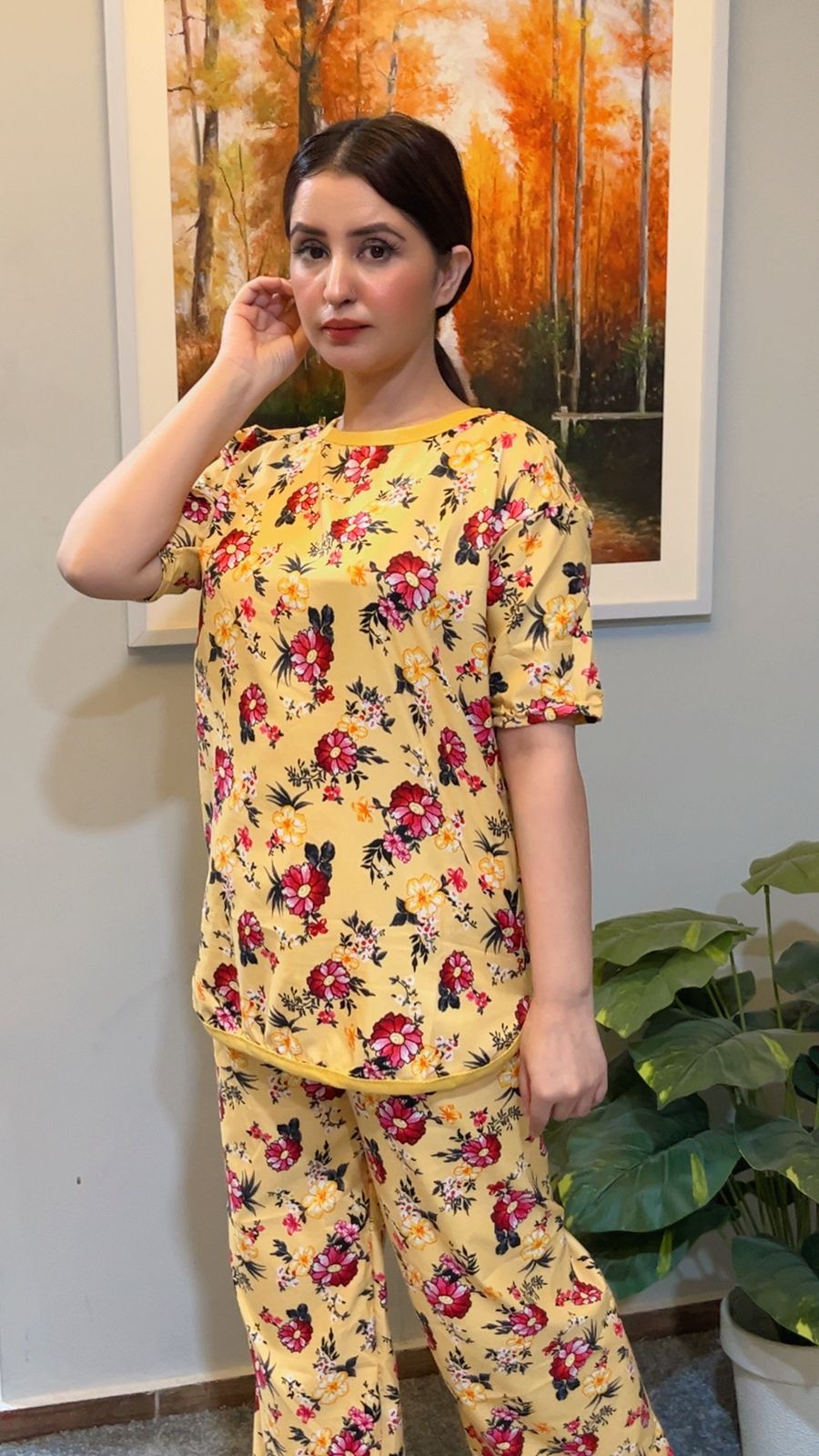 GOLDEN BLOOM PRINTED SHIRT AND TROUSER