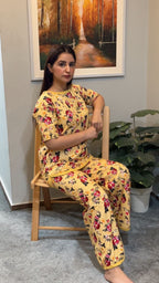 GOLDEN BLOOM PRINTED SHIRT AND TROUSER