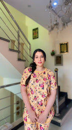 GOLDEN BLOOM PRINTED SHIRT AND TROUSER