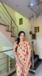 GOLDEN BLOOM PRINTED SHIRT AND TROUSER