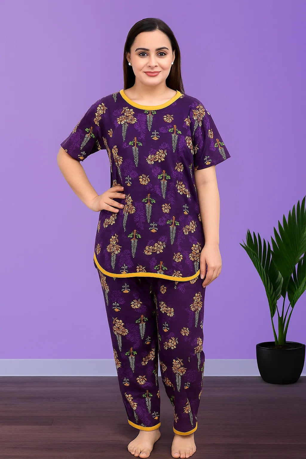 PURPLE HAZE BLOOM PRINTED SHIRT AND TROUSER