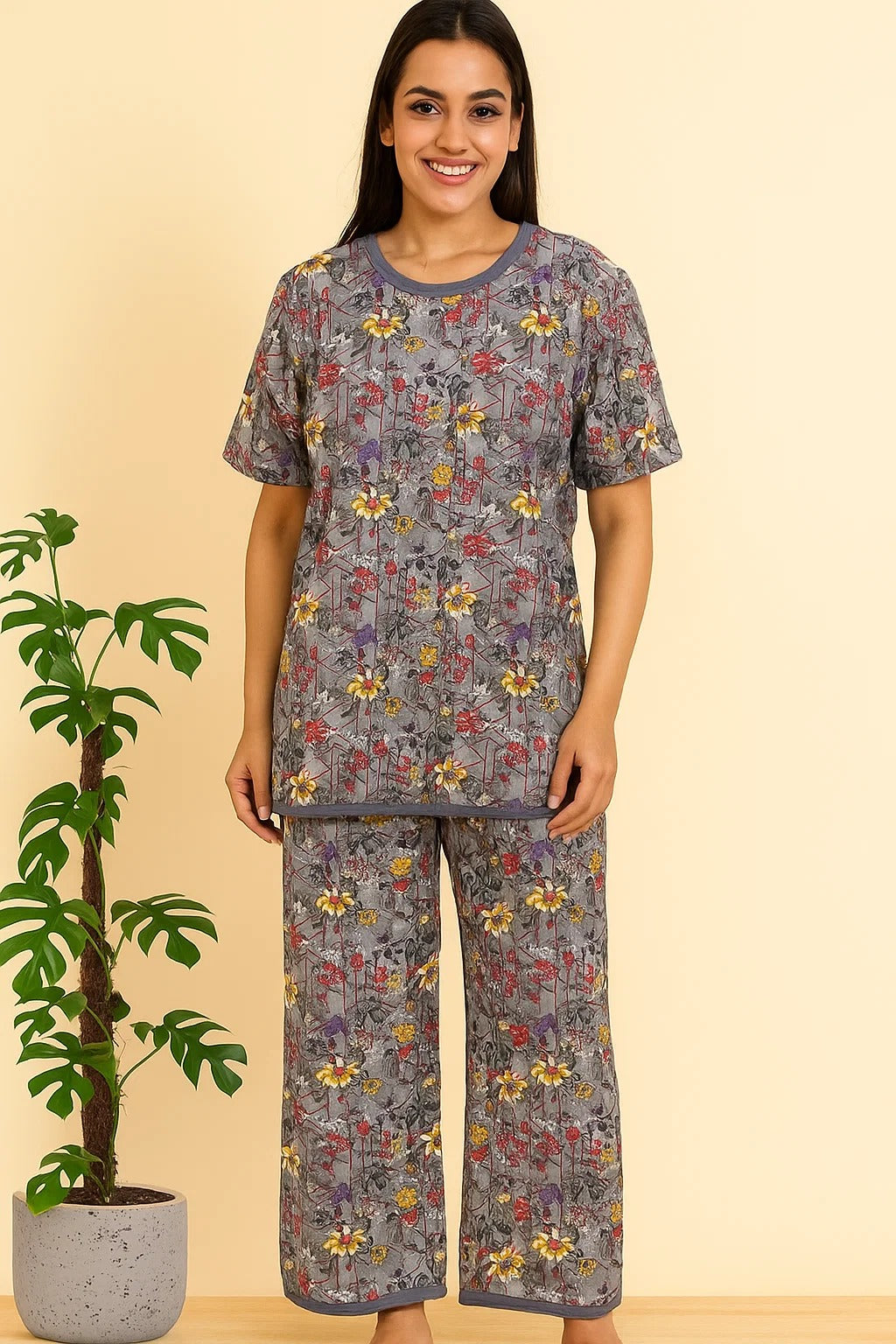 CHIC IN BLOOM PRINTED SHIRT AND TROUSER