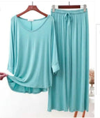 Mint Green V-Neck Women Night Suit PJ Set