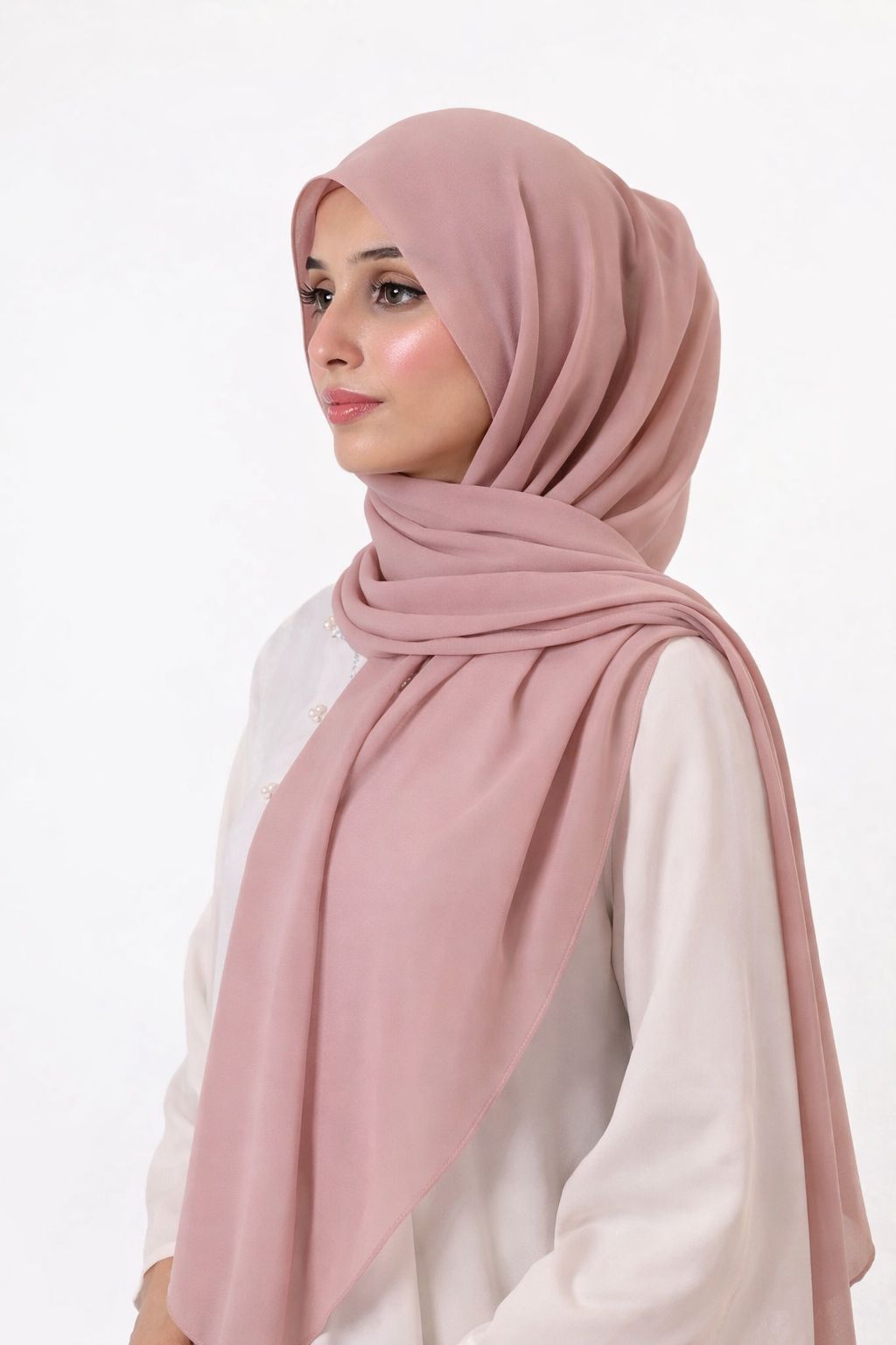 Blush— Instant Chiffon Hijab with Built-in Magnets