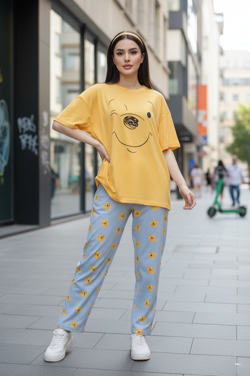 Yellow Poo T-shirt With Pajama