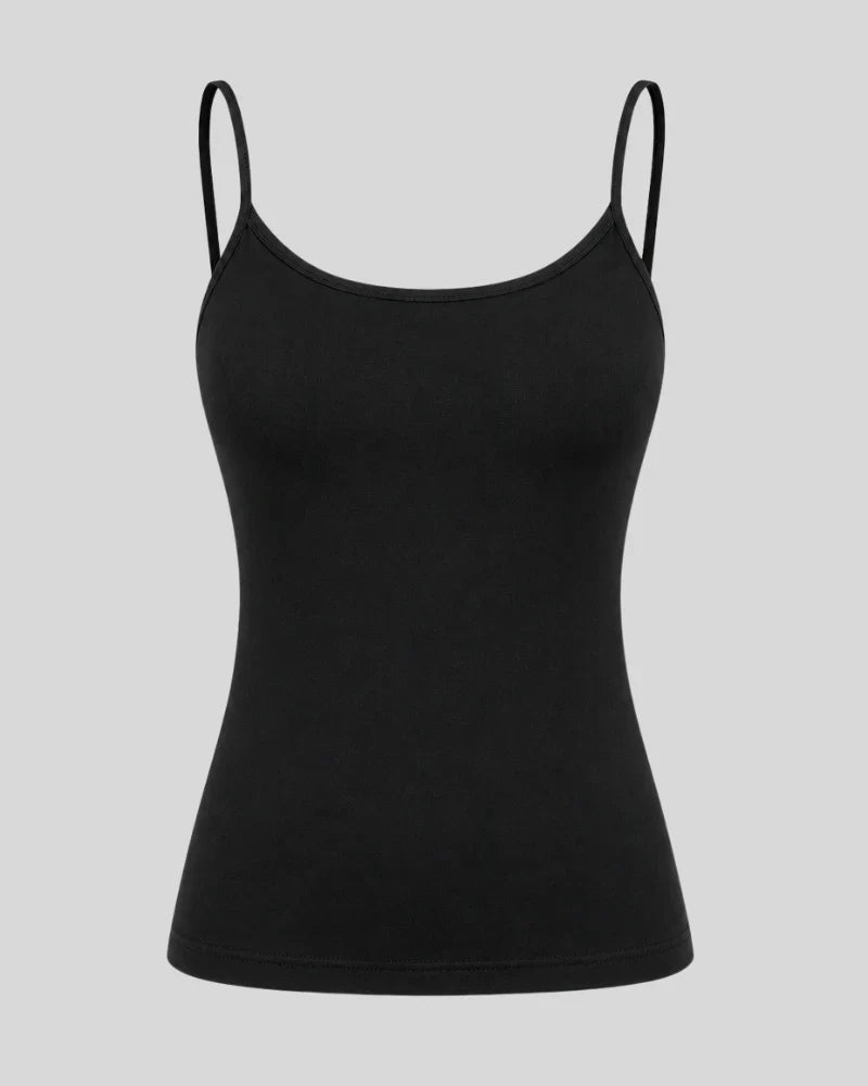 Pack of 3 Camisole Tops with Narrow Shoulder straps in Soft Cotton